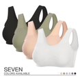 thumbnail image 5 of Tisoloow Sports Bra for Women U-back Sports Bra Seamless Comfortable Ice Silk Soft Support Yoga Bra Gym Running Workout with Removable Cups Matcha&Purple&Grey S, 5 of 9