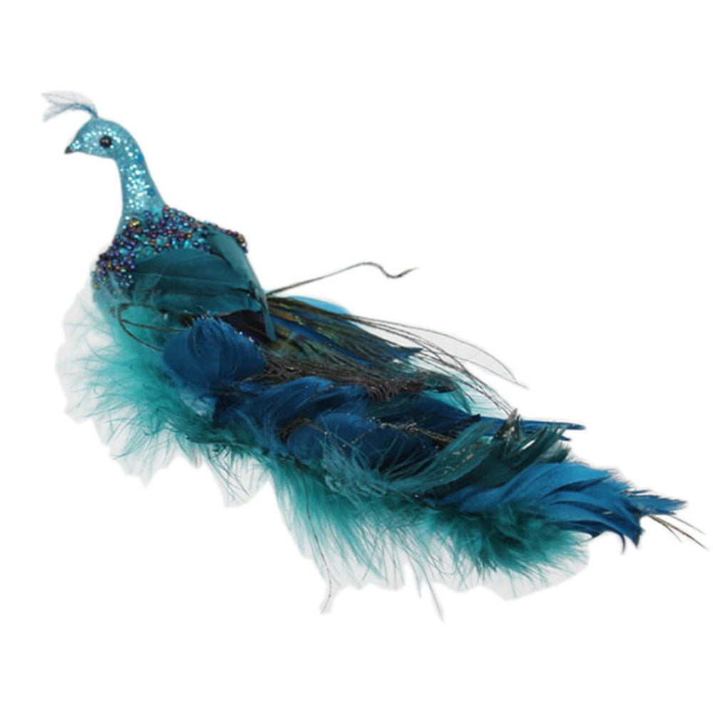 Christmas Decor Wedding butterfly blue bird Peacock Feather lot clip  ornament