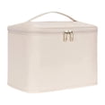 thumbnail image 1 of Bolsa de maquillaje, neceser, ligera, con cierre de cremallera, asa y divisor. Beige, 1 of 8
