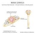 thumbnail image 5 of Rosec Jewels IGI Certified Lab Grown Pink Diamond Flower Engagement Ring (Fancy Pink Color and VS1 Clarity, 1 Carat) - Pink White Diamond Ring, 18K Yellow Gold, US 5.50, 5 of 8