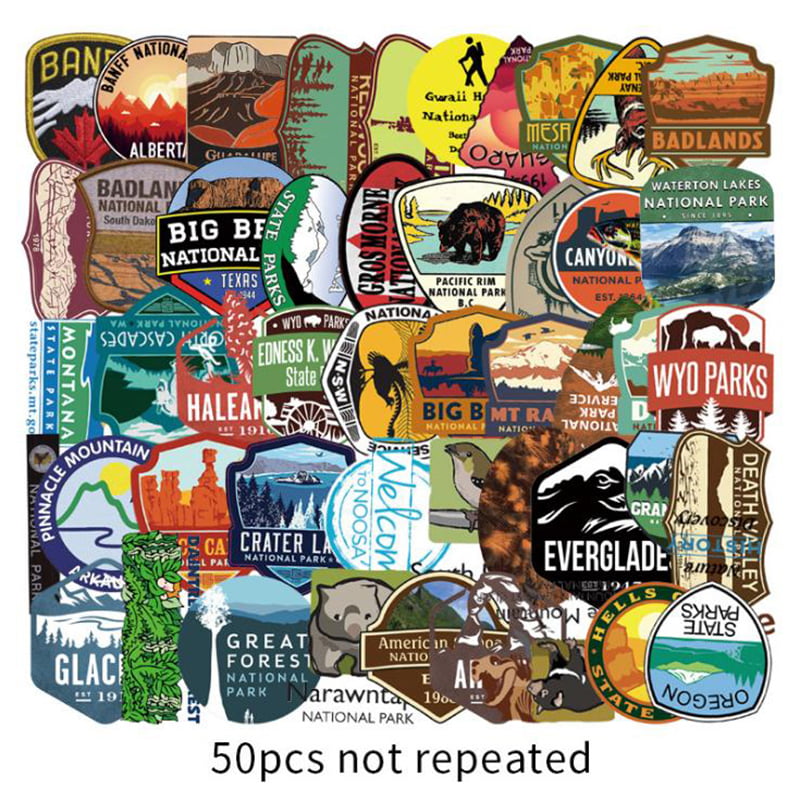 50Pcs National Park Zoo Stickers Laptop Skateboard Luggage Guitar Stickers ToYYY