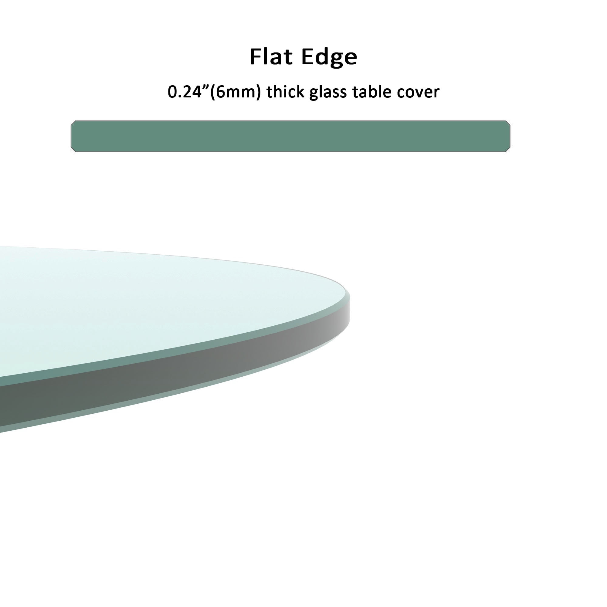 MAYEERTY 20.1 Inch Round Clear Tempered Glass Table Top, 0.24" Flat Polished Edge Replacement Glass Surface for Side Coffee Patio Small Dining Table