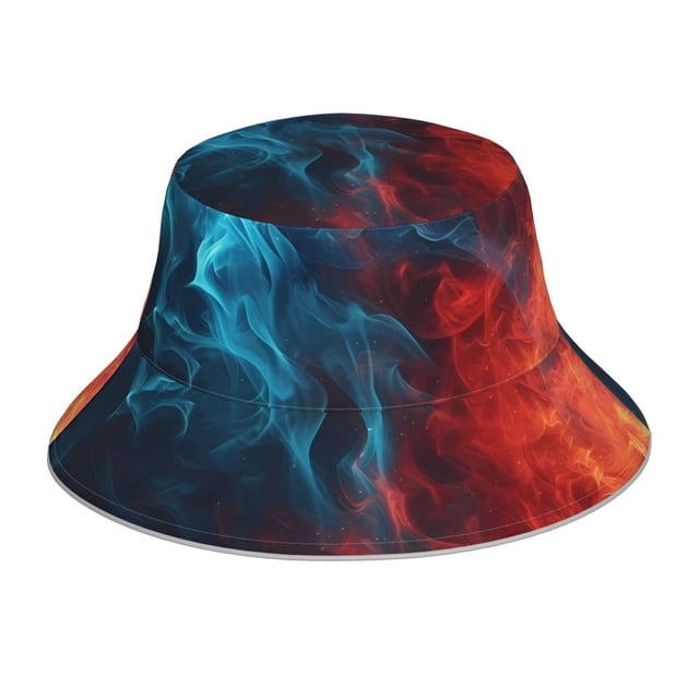Balery Red And Blue Fire Sombreros para el sol para hombre y mujer, sombrero de pescador con UPF 50+