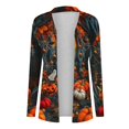 thumbnail image 5 of WXLWZYWL Halloween Cardigan for Women Plus Size Long Open Front Cardigans Halloween Pumpkin Pattern Cardigan Bat Cardigan, 5 of 5