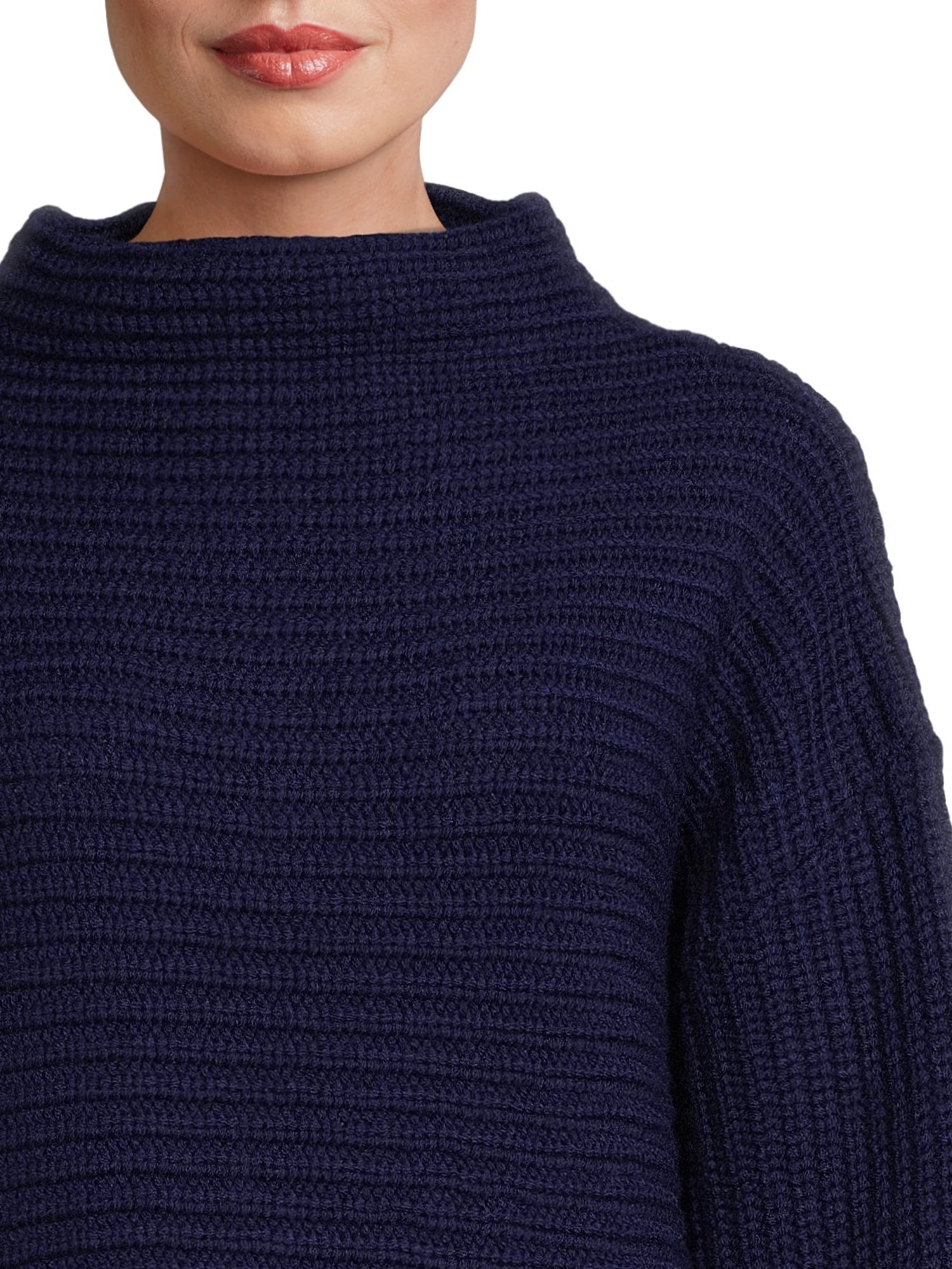 Time and Tru Women's Horizontal Shaker Knit Sweater