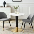 thumbnail image 3 of Modway Zinque 28" Dining Table in Gold White, 3 of 5