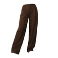thumbnail image 6 of Women Wide Leg Pants High Waisted Business Casual Work Trousers Dressy Pants with Pockets by Yigetop Brown M, 6 of 6