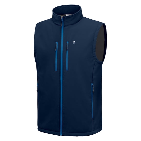 Little Donkey Andy Men's Lightweight Fleece Softshell Vest Windproof Sleeveless Jacket Outerwear with Zipper Pockets Blue 3XL