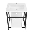 thumbnail image 4 of Ivy 24" Freestanding Bathroom Vanity in Glossy White with Matte Black Frame, 4 of 14