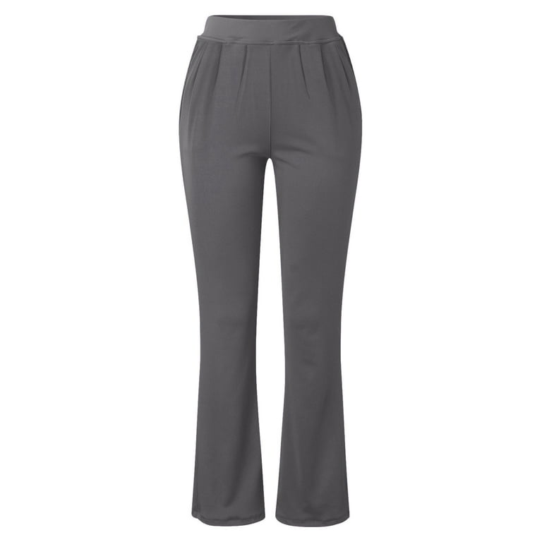 BUIgtTklOP Pants For Women Clearance Casual Temperament Solid Color Knitted  Micro Pull Slim Flare Trousers