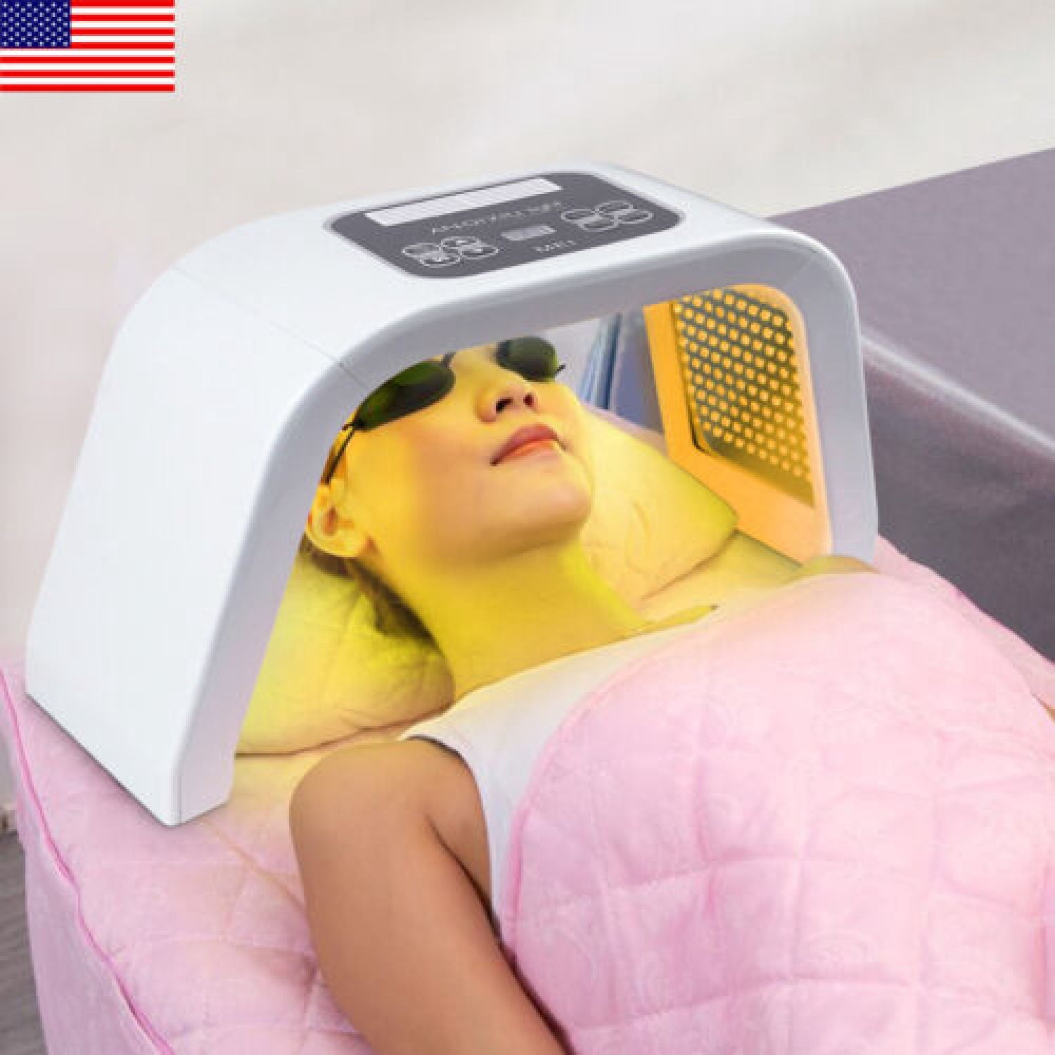 Photon Therapy Facial 7 Color LED Light Lamp PDT Skin Rejuvenation SPA Beauty