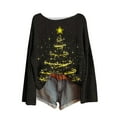 thumbnail image 2 of Karight Christmas Sweatshirts for Women Cute Funny Xmas Tree Graphic Shirt Loose Casual Holiday Party Pullover Tops, 2 of 4