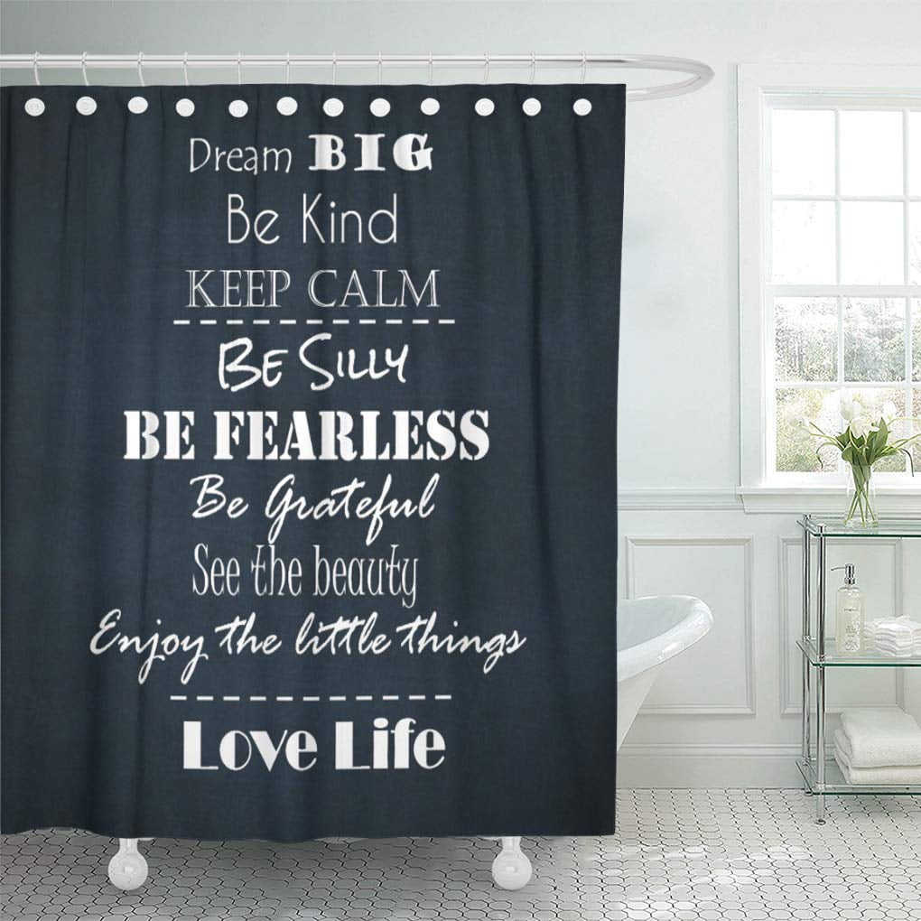 Details about   Quote Shower Curtain Positive Vibes Be Happy Print for Bathroom 