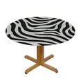 thumbnail image 3 of Nawypu  Round Fitted Tablecloth Zebra Animal Print Black White Stripes Table Cloth with Elastic Edged Waterproof Wipeable Round Table Cover for Patio Parties Outdoor Decor, 3 of 7