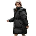 thumbnail image 3 of MKOSPLRT Girl's Winter Thicken Puffer Long Coat Warm Jacket Solid Dwon Coats Full Zip Knee Length Quilted Outwear with Hood 5-13Y, 3 of 10