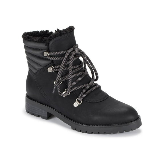 Baretraps Womens Dennison Faux Suede Faux Fur Hiking Boots