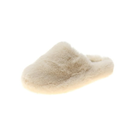 

GENILU Women Breathable Casual Home Shoes Closed Toe Clog Slippers Winter Warm Fluffy Bedroom Slipper Beige 5