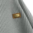 thumbnail image 4 of ZAFUL Women Casual Loose Badge Patched Oversized Pullover Sweater Gray One Size, 4 of 5