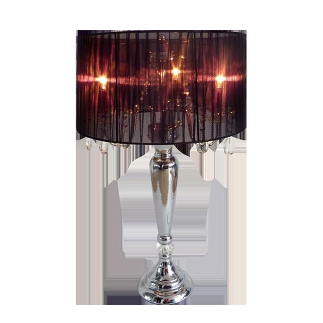All The Rageslt1034 Blk Trendy Sheer Shade Table Lamp With Hanging All The Rageslt1034 Blk Trendy Sheer Shade Table Lamp With Hanging Crystals Black
