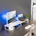 thumbnail image 5 of VIVO White Wood 39" Wide Desktop Stand Ergonomic TV Monitor Riser Desk Organizer, 5 of 9