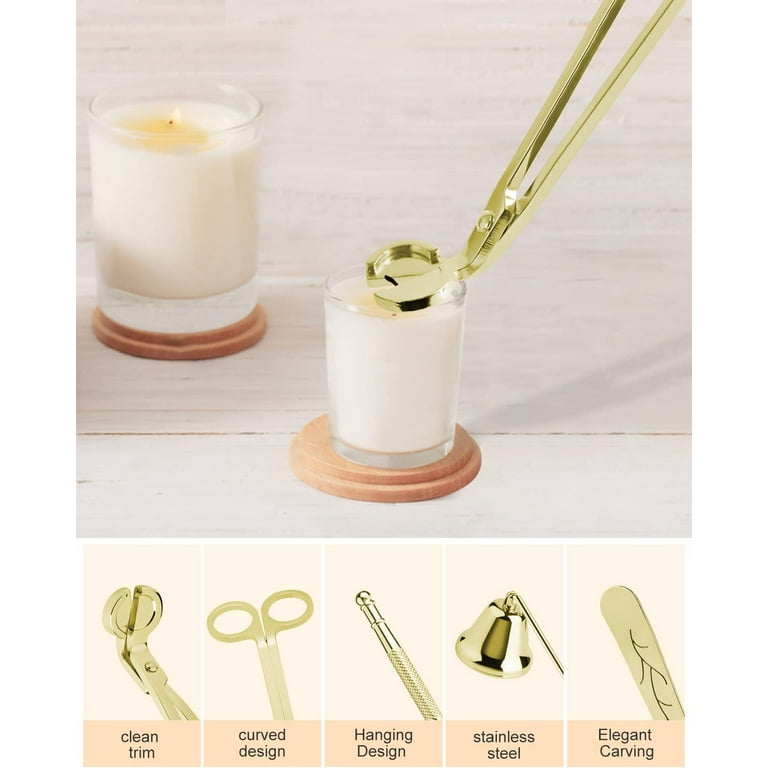 3-in-1 Candle Accessory Set Stainless Steel Candle Wick Trimmer Wick Dipper  Candle Snuffer Candle Care Kit to Gift a Candle Lover