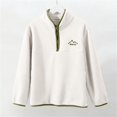 thumbnail image 6 of Nestiefly Boys Pullover Hoodis Sweatshirt Solid Fleece Quarter Zip Fall Clothes for Boys White 110, 6 of 10