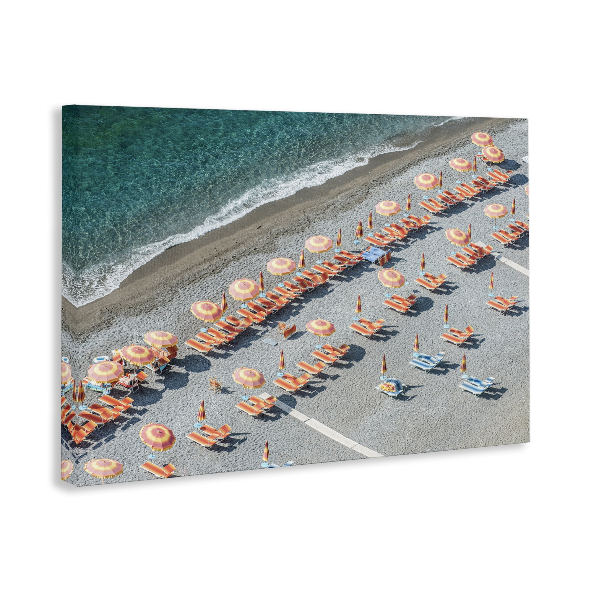 Stupell Industries High Tide Beach Umbrellas Landscape Painting Gallery Wrapped Canvas Art Print Wall Art, 45 x 30