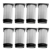 Uxcell 4'' Furniture Legs Worktop Shelves Feet Replacement Height Adjustable Stainless Steel Silver Tone 8pcs