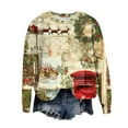 thumbnail image 2 of Jkety Cute Ugly Christmas Sweater Christmas Shirts for Women Long Sleeve Vintage Santa Claus Shirts Fashion Christmas Holiday Tops Light Yellow,2XL, 2 of 7