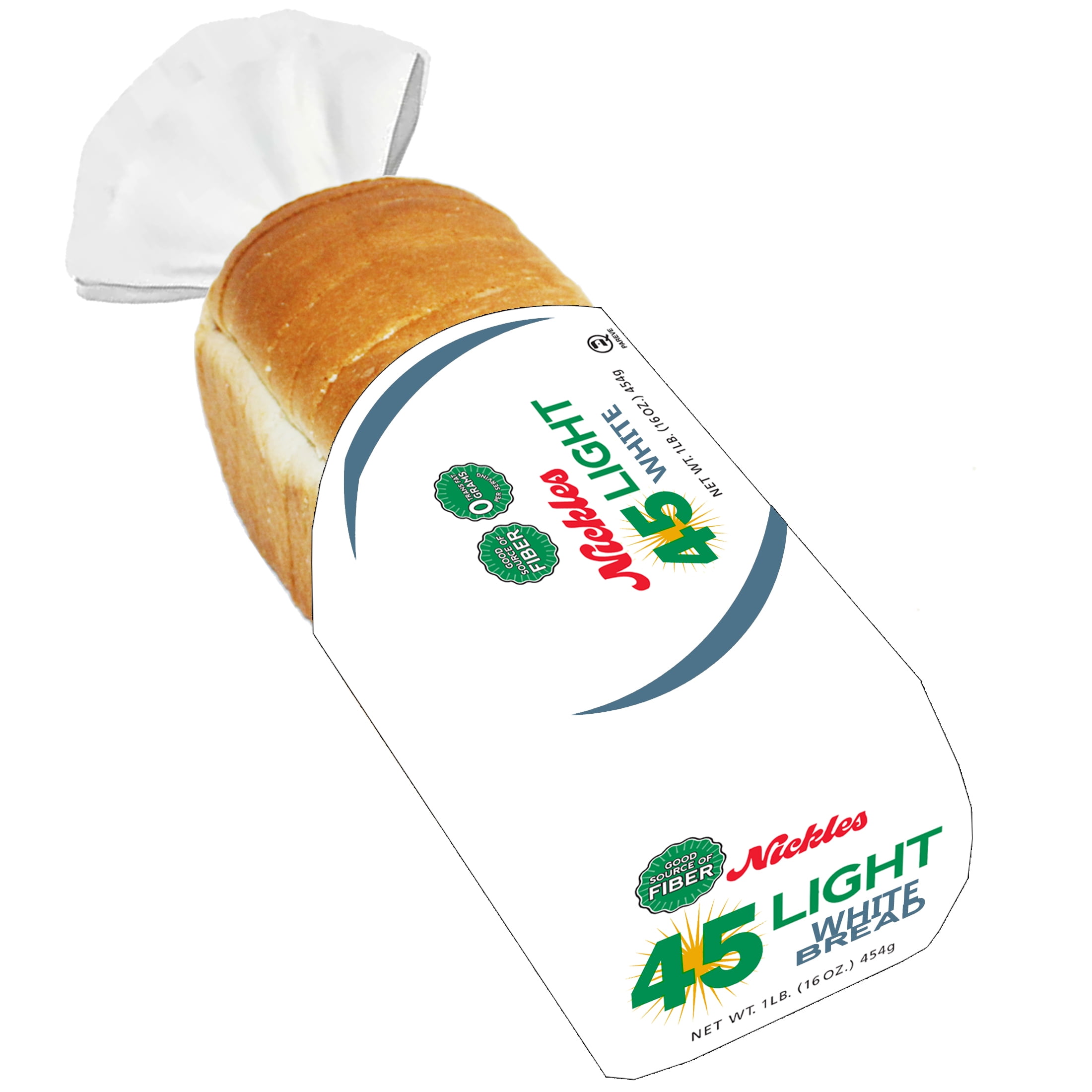 Nickles Bakery Light 45 Calorie White Bread, 16-ounce Loaf.