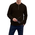 thumbnail image 6 of Mens Shirts Corduroy Crew Neck Half-zip Long-sleeved Top, 6 of 7