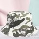 thumbnail image 3 of 1 sombrero de pescador de camuflaje de moda, de algodón, plegable, para el tiempo libre, con protección solar, unisex (blanco y verde)., 3 of 6
