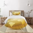 thumbnail image 3 of Ambesonne Earth Quilted Bedspread Set 2 Pcs, Vivid Earth Sphere, Twin Size, Yellow Beige, 3 of 6