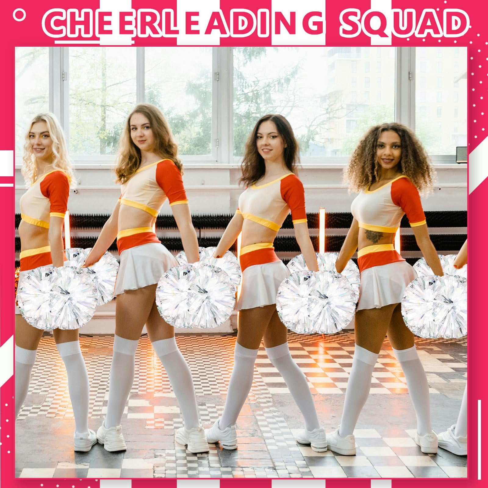 24 Pcscheerleading poms,pom poms Cheerleading with Handle Style Cheer Pom Pomsfor Dance, Matches