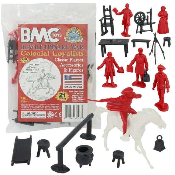 BMC Classic American Colonial British Loyalist - Red 21pc Plastic Figure Playset