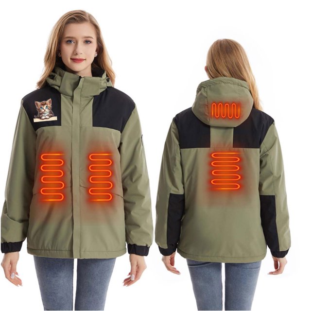 Chaquetas y abrigos de piel sintética con capucha y manga larga, con calefacción inteligente por USB, temperatura constante, resistente al viento, talla grande, para hombre y mujer, invierno, 4 unidad