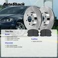 thumbnail image 3 of AutoShack Front Vented Drilled & Slotted Silver Zinc Coated Brake Rotors + Premium Ceramic Pads 6-PC Brake Kit Replacement for 2012-2013 Chevrolet Impala SilverShield Pro 12.72" (323.2 mm), 3 of 5