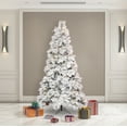 thumbnail image 6 of Vickerman 7.5' x 49" Flocked Atka Slim Artificial Christmas Tree, Warm White LED lights., 6 of 6