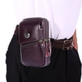 thumbnail image 4 of Bolso de Cuero Btafrte para Hombres Con Vertical Cuero Suave Granate, 4 of 8