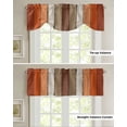 thumbnail image 5 of Fsddascl Burnt Orange Brown Tie Up Valance Curtains for Windows, Kitchen Curtains Window Treatments, Farmhouse Vintage Wooden Short Window Shades Valances for Bedroom Bathroom Cafe 42"x12", 5 of 7