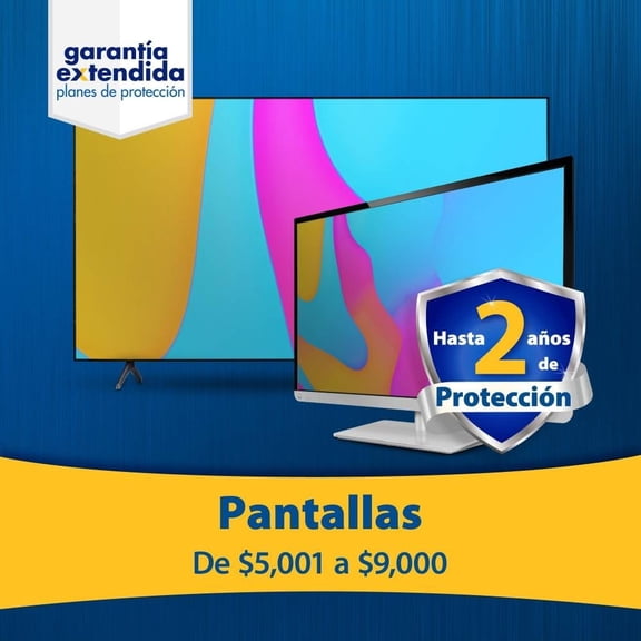 Garantía Extendida Pantallas 2 años - $5,001 a $9,000