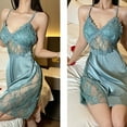 thumbnail image 4 of Timegard Robe de Nuit pour Femmes Pyjamas Dentelle Col en V Ample Confortable Couleur Unie Robe de Maison Tenue Décontractée, 4 of 5