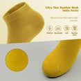 thumbnail image 4 of SERISIMPLE Women Thin Mesh Bamboo Ankle Breathable Sock Summer Low-Cut Socks 5 Pairs (Yellow, Large), 4 of 6