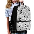 thumbnail image 3 of Uourmeti Adjustable Shoulder Straps 17 Inch Polyester Travel Backpack, Smooth Zipper Large Capacity Side Mesh Pockets Zippered Backpack, Football Print, 3 of 6