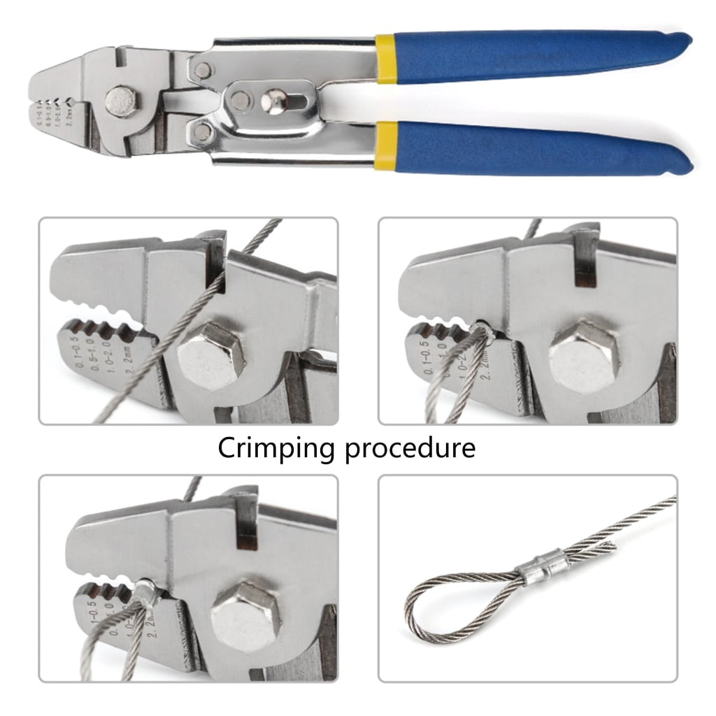 Wire Rope Crimping Tool Wire Rope Fishing Lines Crimping for Aluminum Oval Sleeves Stop Sleeves Ferrules Repair Plier