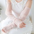 thumbnail image 4 of Solid Color Sleeve Cover 1 Pair Ice Silk Lace Summer Long Fingerless Gloves for Outdoor Activities Cycling Driving, 4 of 4