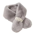 thumbnail image 2 of Bufanda de peluche de imitación piel cálida espesante per vellón bufandas para vestido de cuello invierno mu Gris cro Soledad Bufanda de cuello, 2 of 10