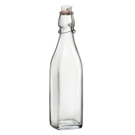Bormioli Rocco Square Glass Swing Top Bottle 17 Oz