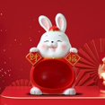 thumbnail image 3 of GROWTH TANK Cute Rabbit Statue Figurine Decorative Housewarming Gift Ornament Art Decoration Big Belly, 3 of 8