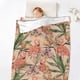 thumbnail image 3 of Manta de flamenco con diseño de planta de jungla tropical para sofá cama, manta decorativa estética para viajes, camping, manta cómoda, manta de tamaño completo, 30 x 50 pulgadas, 3 of 8